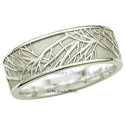 Tree of Life Eternity Wedding Band in 10k Green Gold