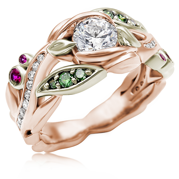 Garden Trellis 14k Rose Gold and 10k Green Gold