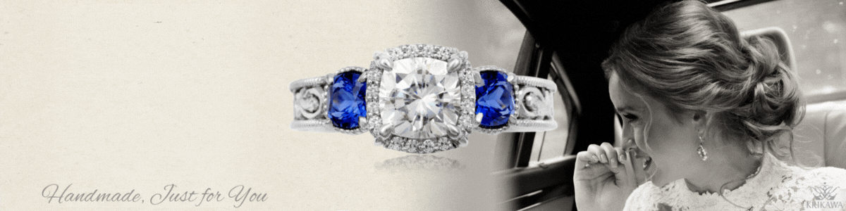 vintage three stone engagement ring banner