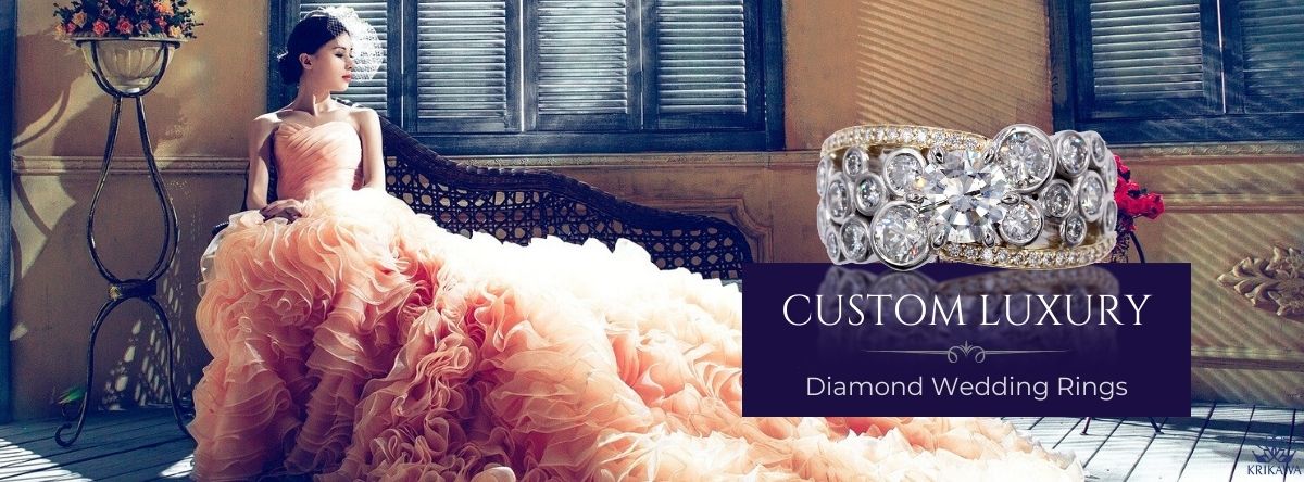 Custom luxury diamond wedding rings
