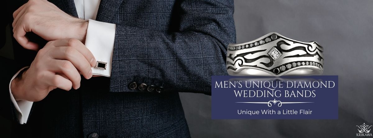 Men's unique diamond wedding bands