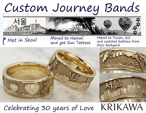 custom journey wedding bands