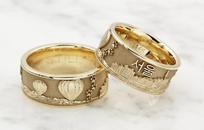 custom journey wedding rings