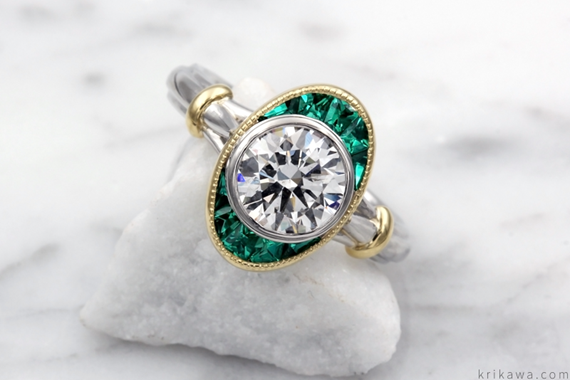 Emerald in Engagement Ring
