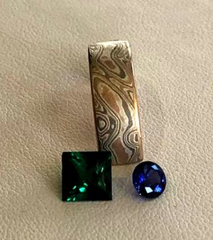 Green blue champagne mokume