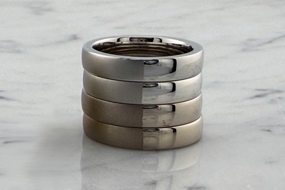 Comparing white metals for custom rings: Platinum, white gold, stainless steel