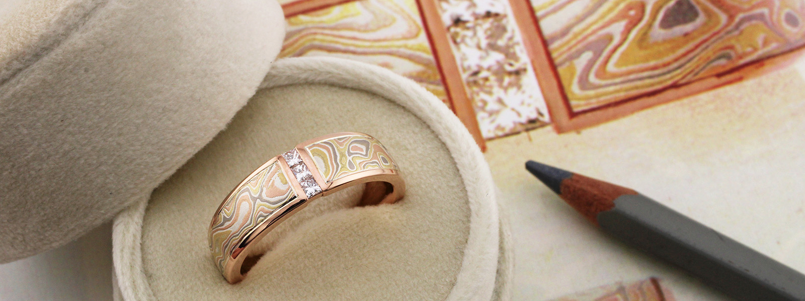 Mokume Gane Wedding Band