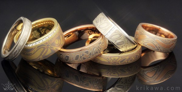 mokume gane wedding bands