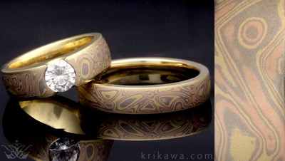 Trigold Mokume Gane