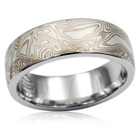 Standard Edge Mokume Wedding Band