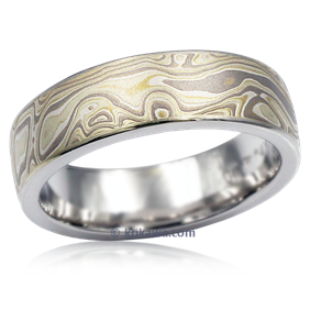 Standard Edge Mokume Wedding Band
