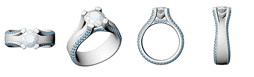 rendering juicy light engagement ring blue diamonds