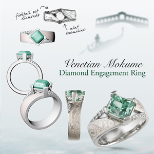 Venetian Mokume Engagement Ring