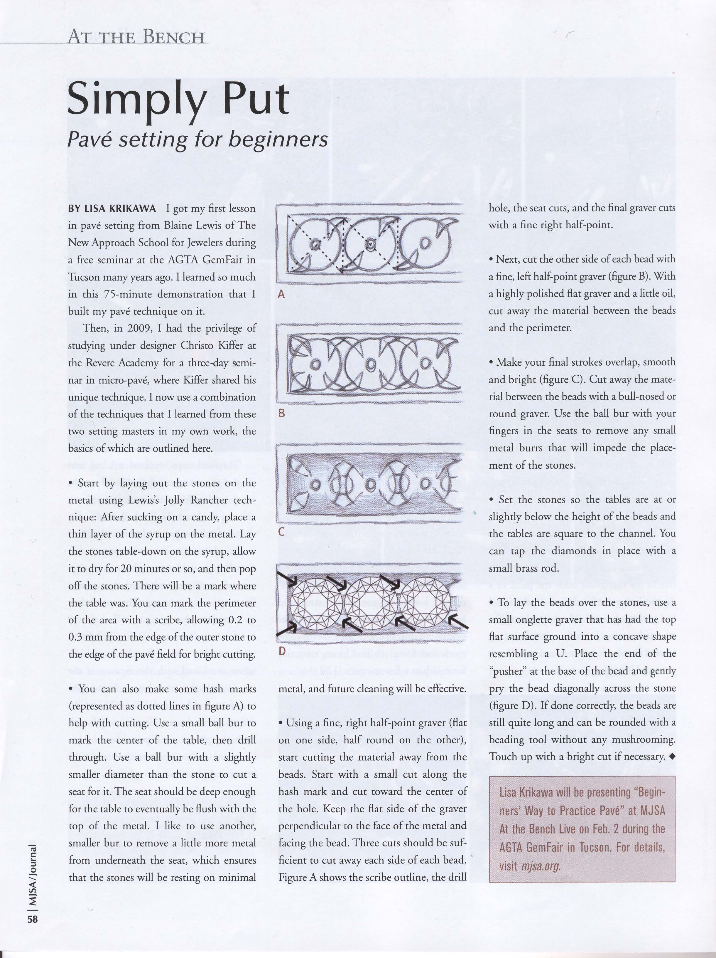 Simply Put: Pave Setting for Beginners MJSA Pave Article, SImply Put