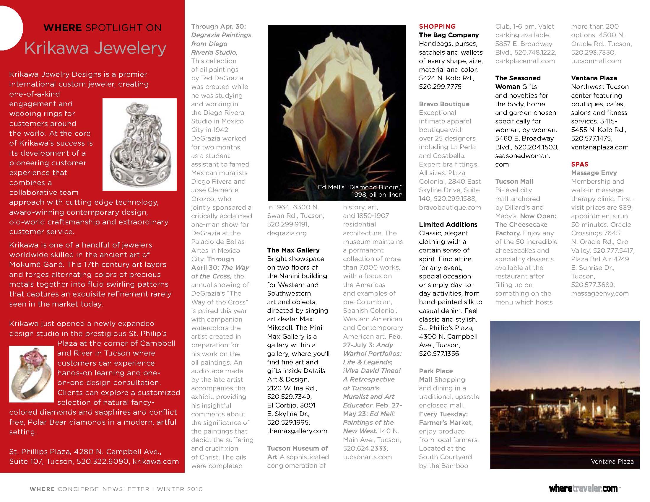 Where Concierge Newsletter Where Newsletter WInter 2010 Article