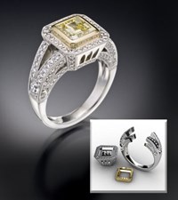 Micro Pave in Brilliant Cathedral Engagement Ring