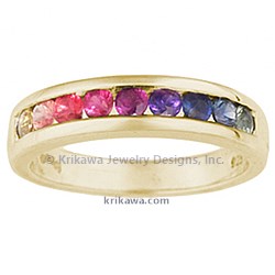 rainbow sapphire wedding band