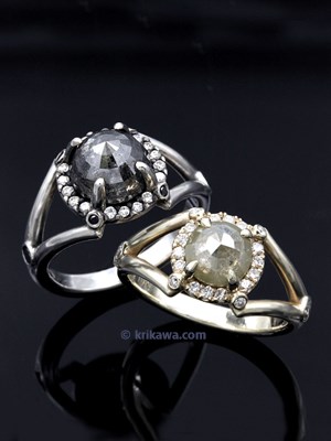 Raw Claw Engagement ring set  