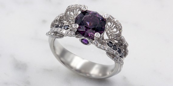 Spinel Center Stone in Engagement Ring