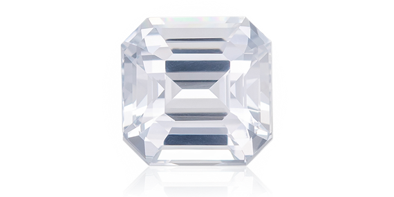 Emerald Cut White Sapphire