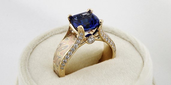 Blue Sapphire in Juicy Light Engagement Ring