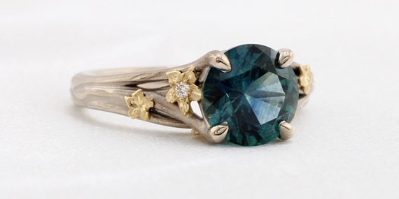 Sapphire and Diamond Engagement Ring