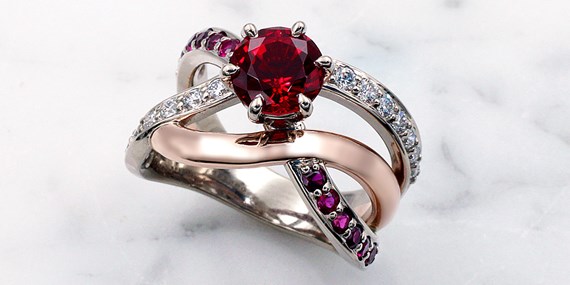 Lab Ruby Engagement Ring