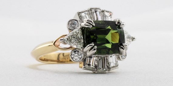 Green Sapphire Engagement Ring