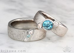 blue diamond wedding set