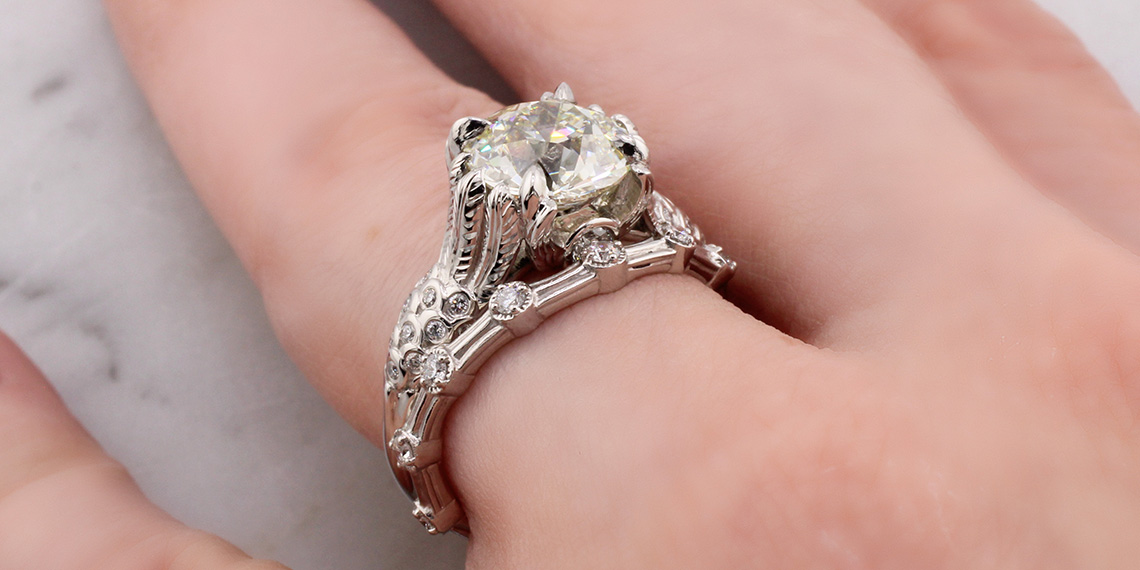 Contoured Egyptian Inspired Bridal Set on Hand