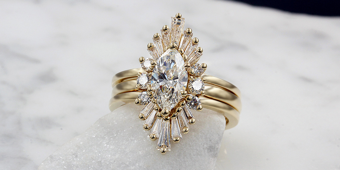 Sunburst Marquise Baguette Diamond Enhancer