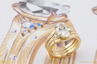 Hand Engraved Enhancer in 14k yellow gold