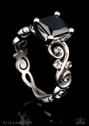 infinity black diamond engagement ring
