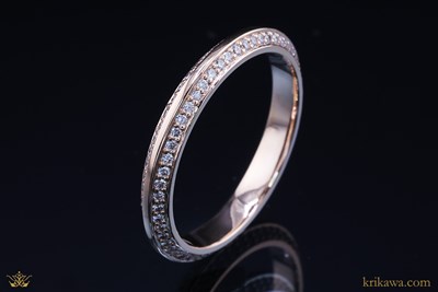 Juicy Double Diamond Wedding Band in 14k rose gold with lab-grown diamonds