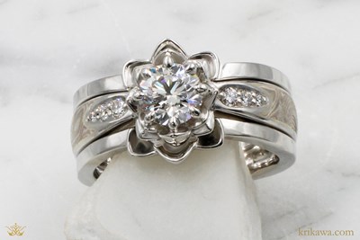 Lotus Wedding Bands in platinum