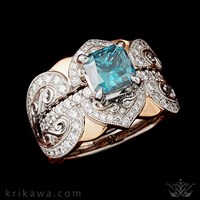 luxury blue diamond engagement ring and wrap