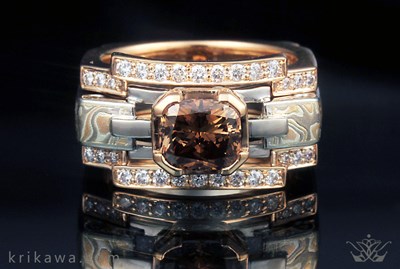 luxury champagne diamond engagement ring