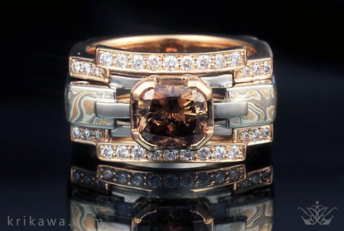 luxury fancy champagne diamond ring