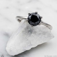 simple black diamond engagement ring