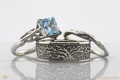 Tree Journey Wedding Band in platinum