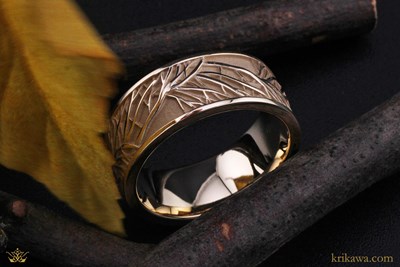 Tree of Life Wedding Band in 14k yellow gold