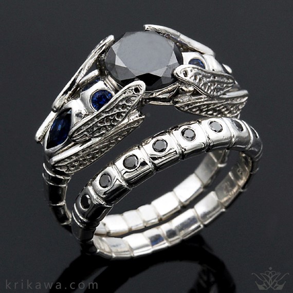 Black Diamond Engagement Ring