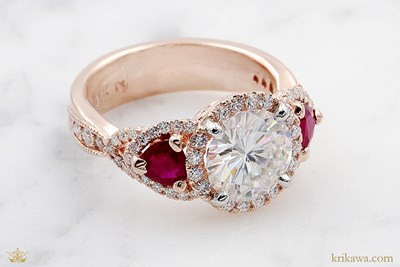 Vintage Old World Engagement Ring in 14k Rose Gold